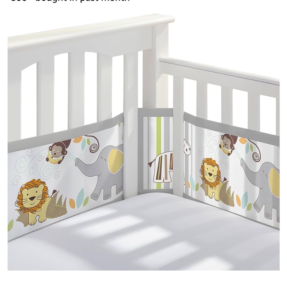 Breathablebaby mesh crib liner in safari fun too